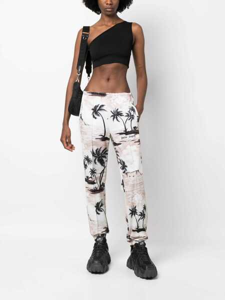 Pantaloni casual Palm Angels Island Print Pants BEIGE Femei (BM 9735647) 2