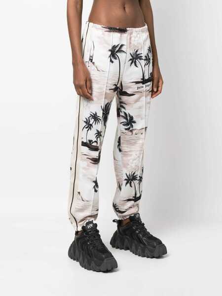 Pantaloni casual Palm Angels Island Print Pants BEIGE Femei (BM 9735647) 3