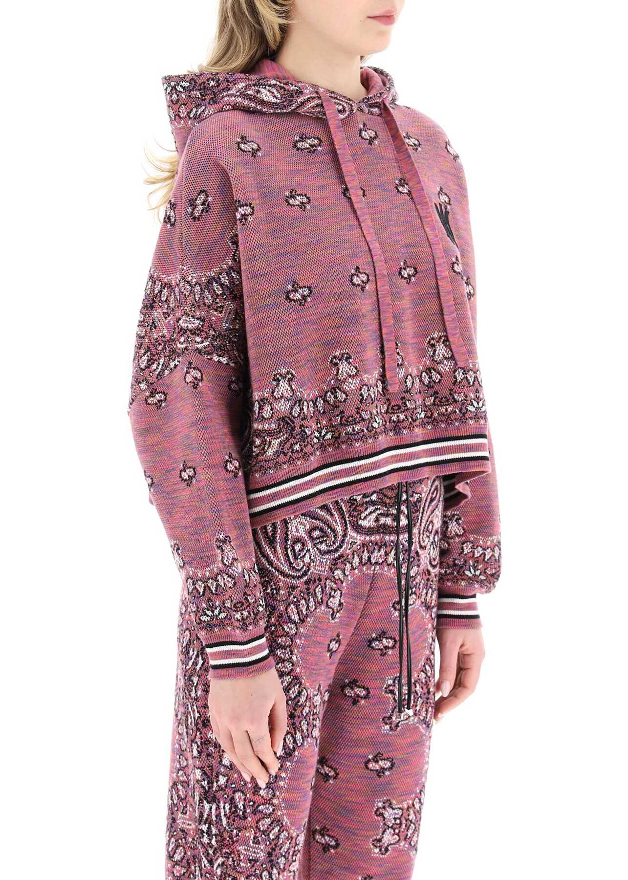 AMIRI Space Dye Bandana Cropped Sweatshirt PURPLE