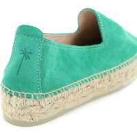 Espadrile Dama - Espadrile Maneb Suede Leather Espadrilles PALM GREEN Femei (BM 9736490) - B-mall.ro