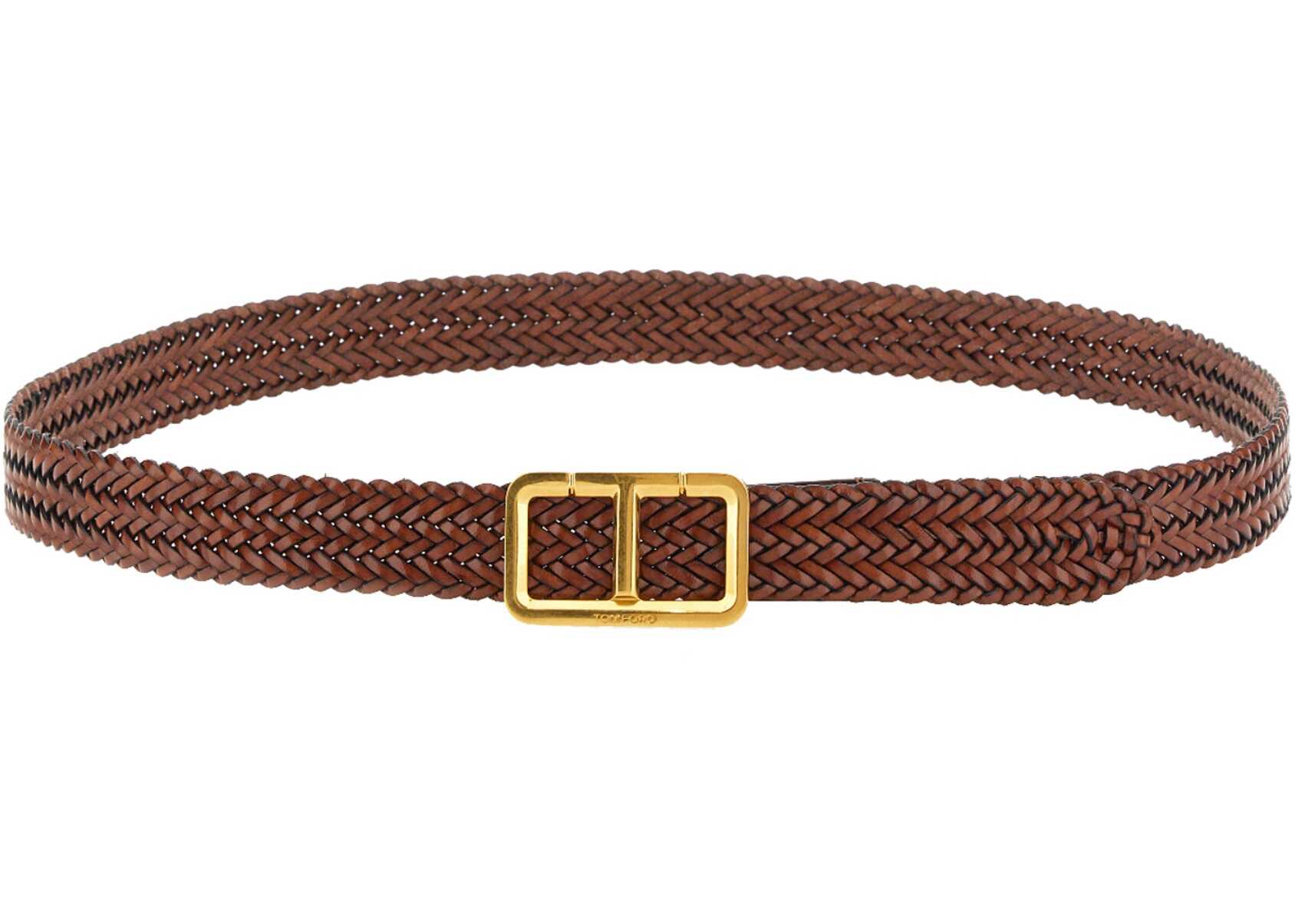 Tom Ford Belt With Logo BROWN