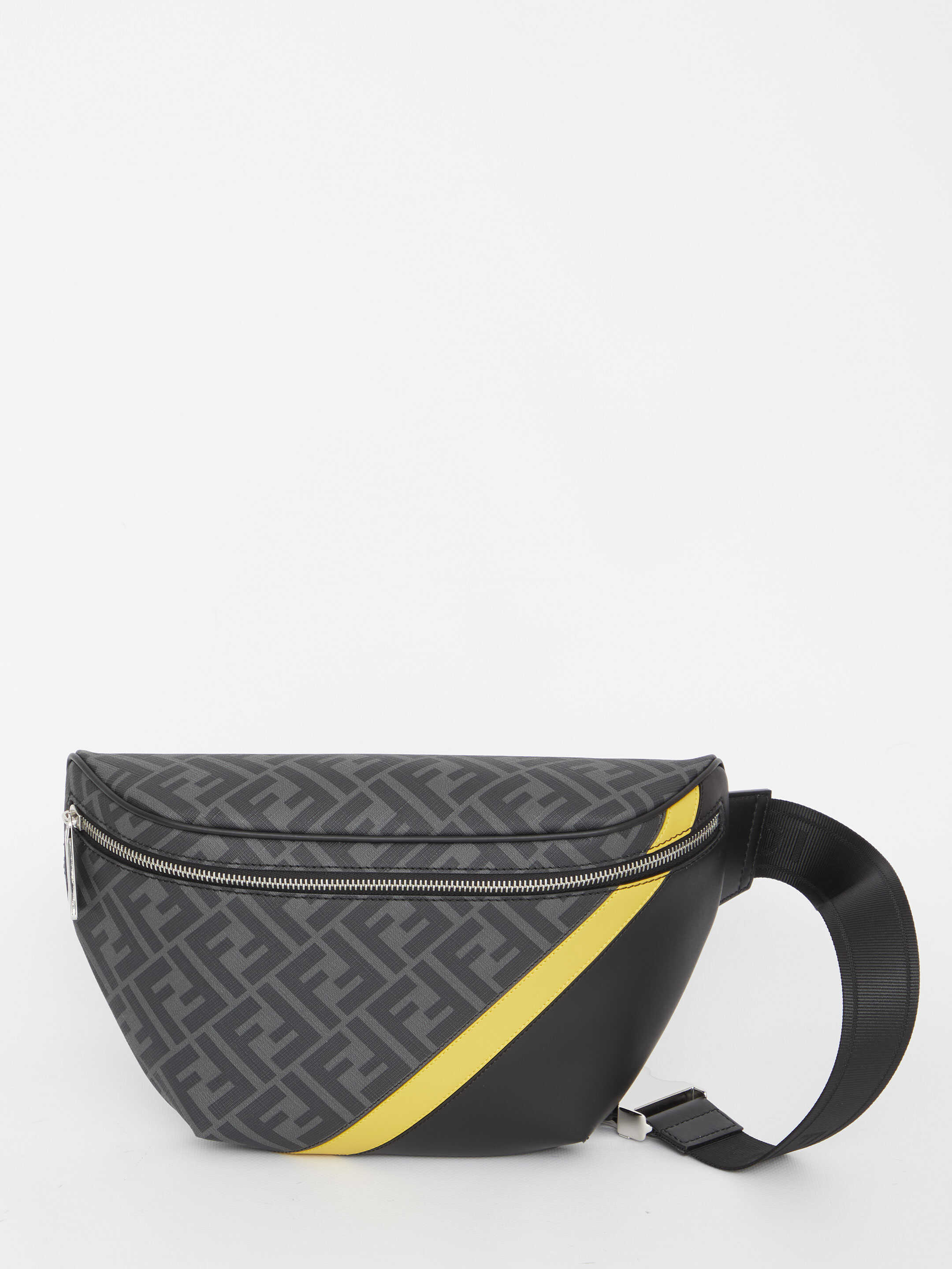 Fendi Ff Fabric Belt Bag Black/yellow