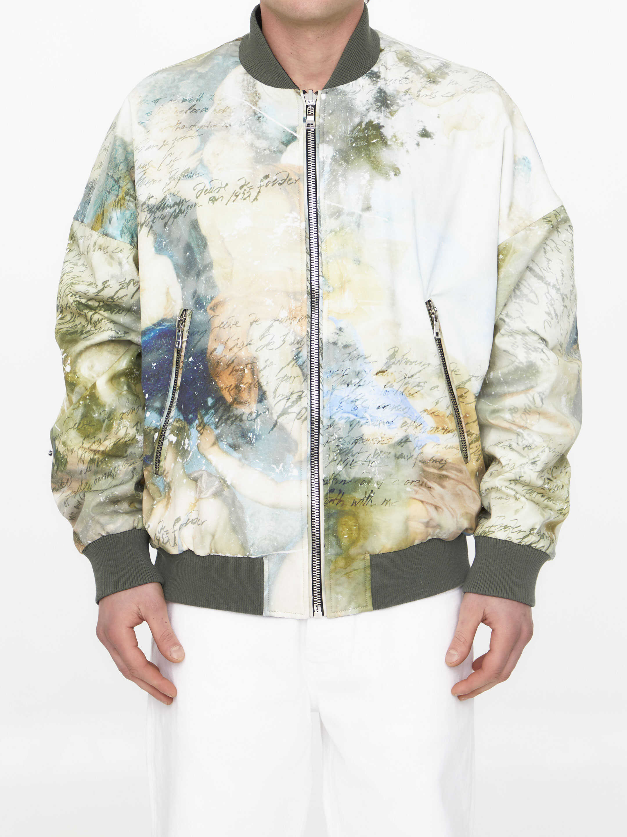 Balmain Sky Print Reversible Bomber Jacket MULTICOLOR