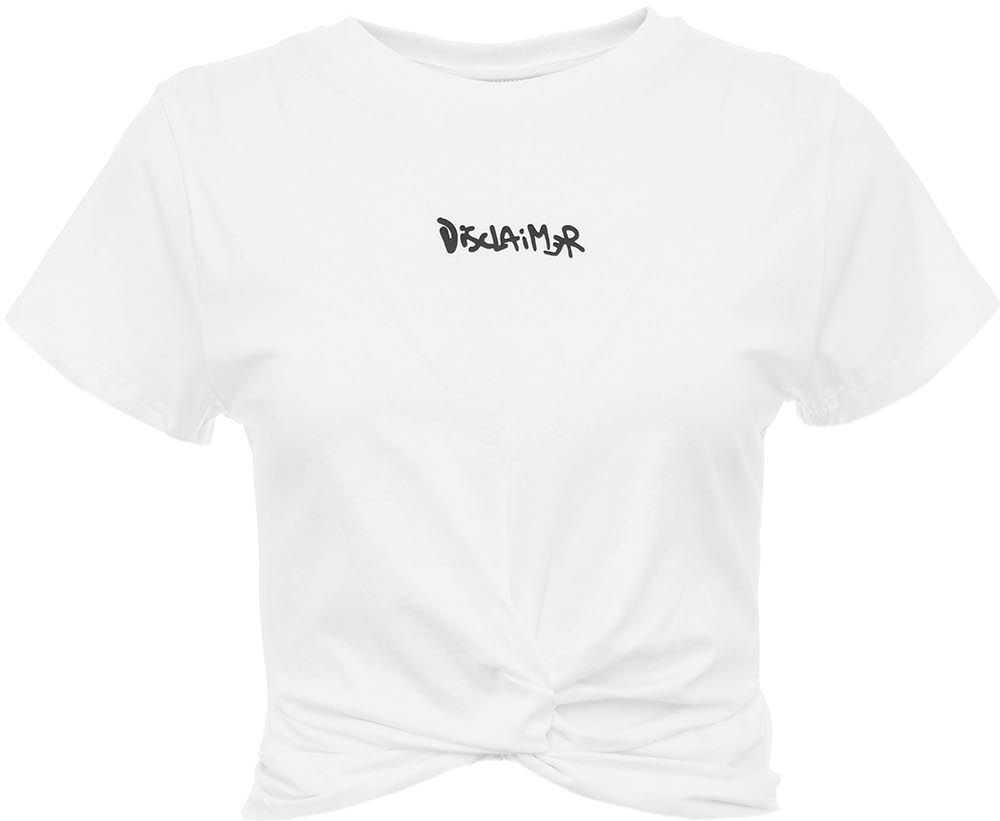 Disclaimer Cropped t-shirt with logo White