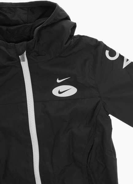 Jachete Nike Contrasting Printed Windbreaker With Hood Black Baieti (BM 9741533) 2