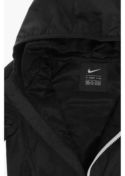 Jachete Nike Contrasting Printed Windbreaker With Hood Black Baieti (BM 9741533) 4