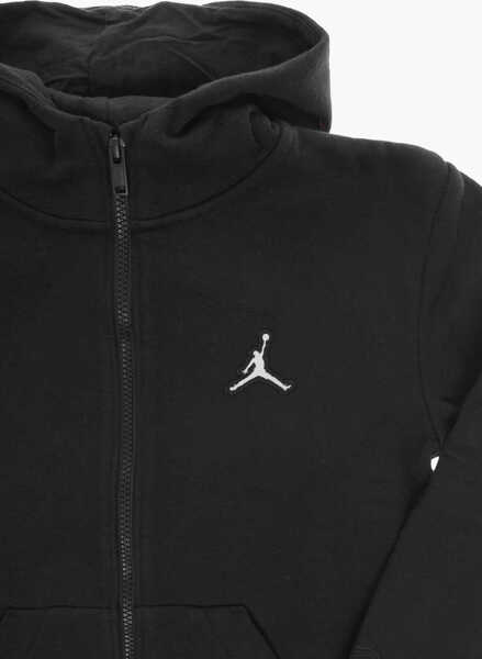 Bluze de trening Nike Brushed Cotton Hooded Sweatshirt With Zip Closure Black Baieti (BM 9741635) 2