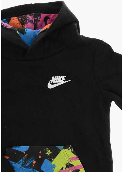 Hanorace Nike Pocket Front And Inner Printed Sweatshirt Black Baieti (BM 9741785) 2