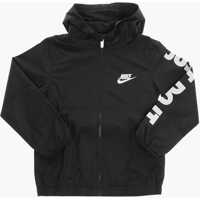 Jachete Side Logo Printed Windbreaker Jacket With Hood Baieti