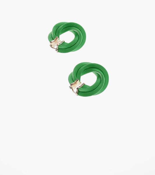 Cercei Bottega Veneta Soft-Leather Twisted Hoop Earrings Green Femei (BM 9741806) 3