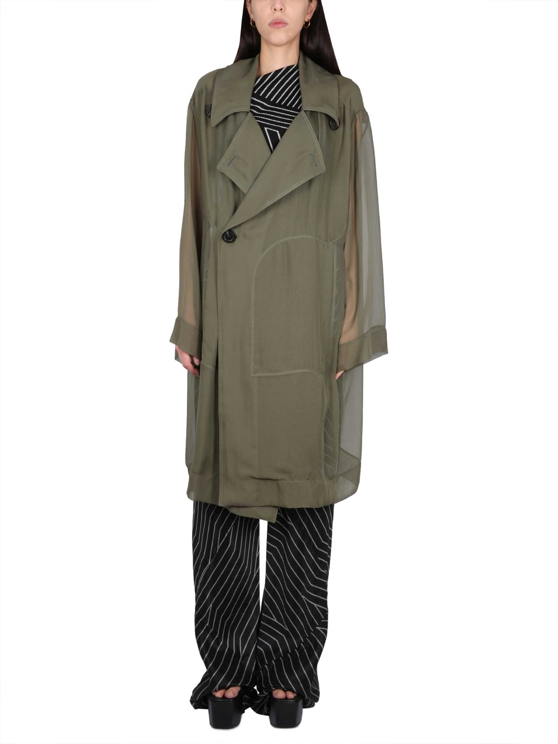 Rick Owens Trench Larry GREEN