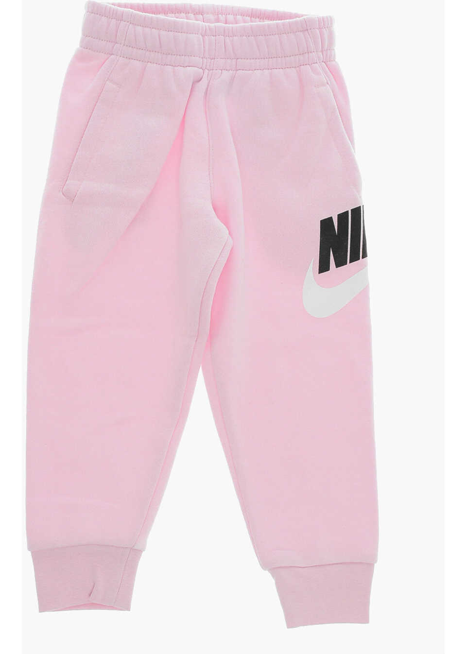 Nike Fleeced-Cotton 2 Pockets Joggers With Drawstring At The Wais Pink
