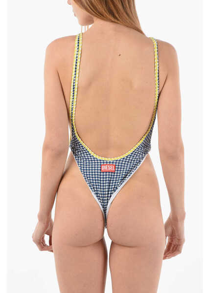 Costume de baie intregi Diesel Checked Bfsw-Tessah One Piece Swimsuit With Deep V-Neck White Femei (BM 9742217) 2