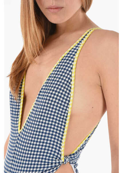 Costume de baie intregi Diesel Checked Bfsw-Tessah One Piece Swimsuit With Deep V-Neck White Femei (BM 9742217) 3