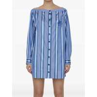 Rochii elegante Striped Shirt Dress Femei