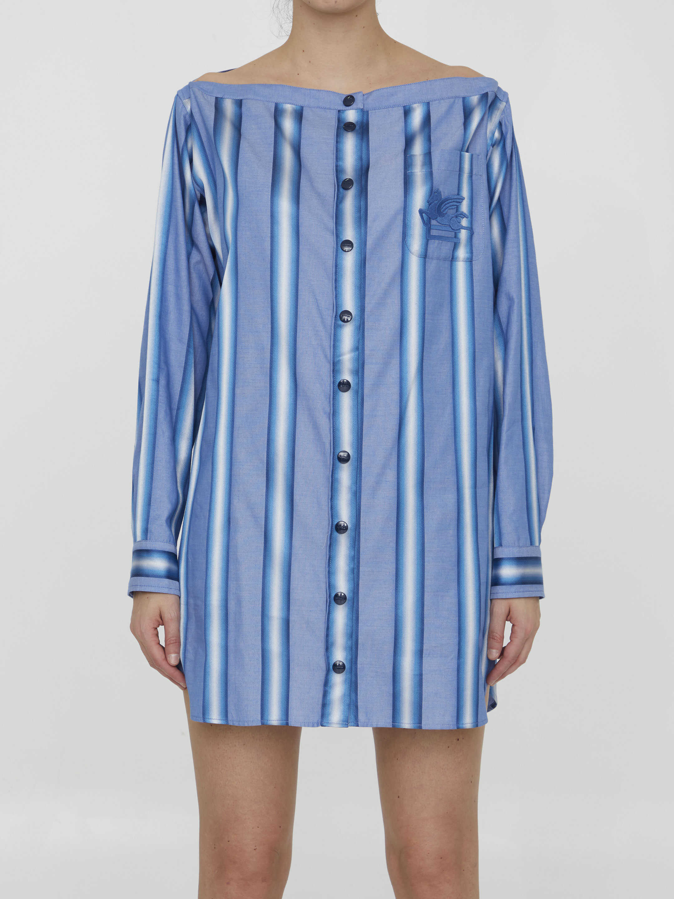 ETRO Striped Shirt Dress LIGHT BLUE