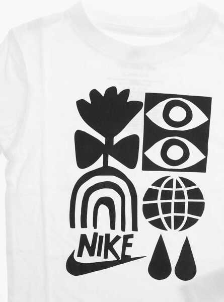 Tricouri Nike Two-Tone Crew-Neck T-Shirt With Embossed Logo Black & White Baieti (BM 9742475) 2