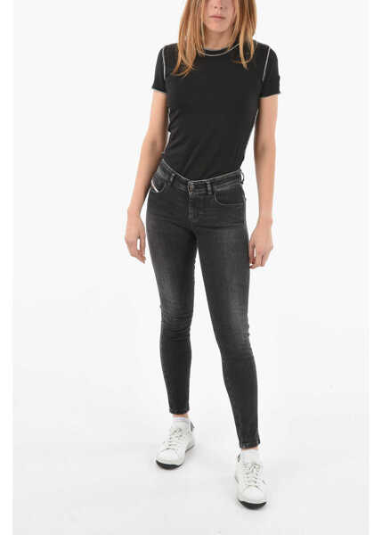 Blugi skinny Diesel Dark Washed 2017 Slandy Skinny Fit Jeans Black Femei (BM 9742520) 4