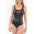Diesel Shiny Fabric Bfsw-Antiope One Piece Swimsuit Black
