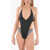 Diesel Striped Details Leggy Silhouette Bfsw-Katrien One Piece Swim Black