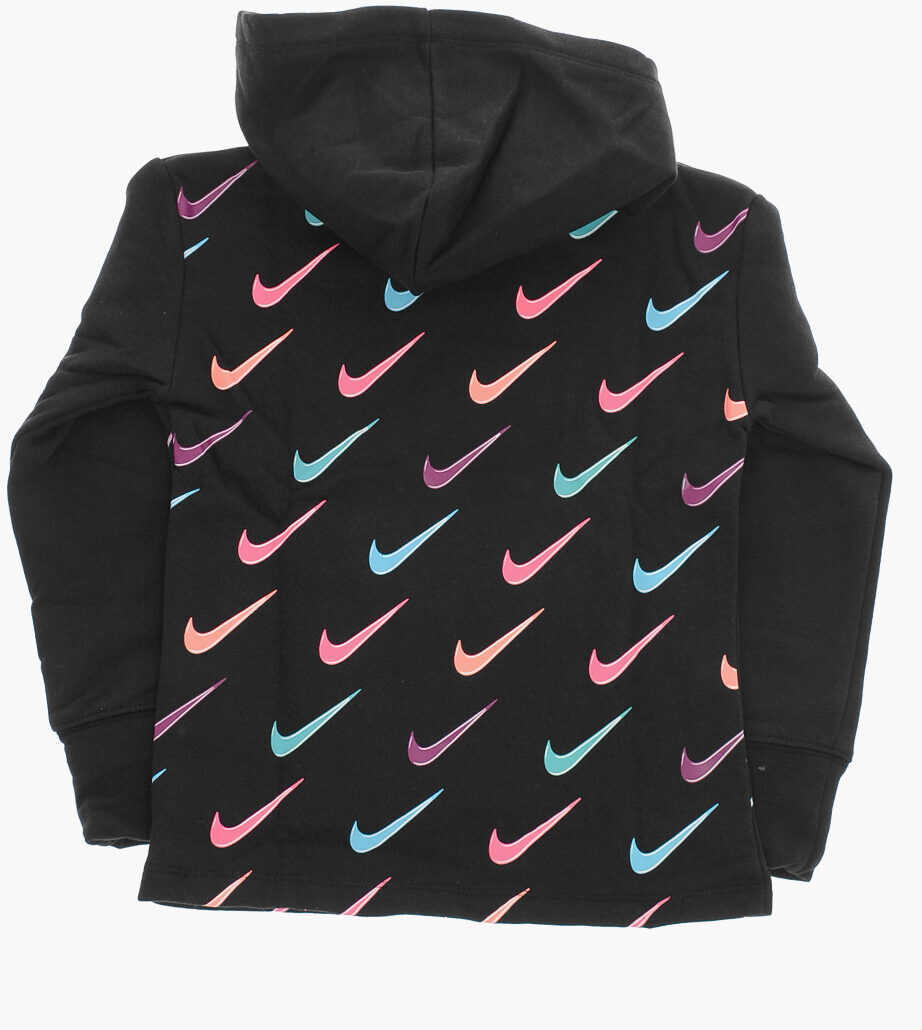Bluze de trening Nike All Over Logo Printed Brushed Cotton Hoodie Black Baieti (BM 9742793) 3