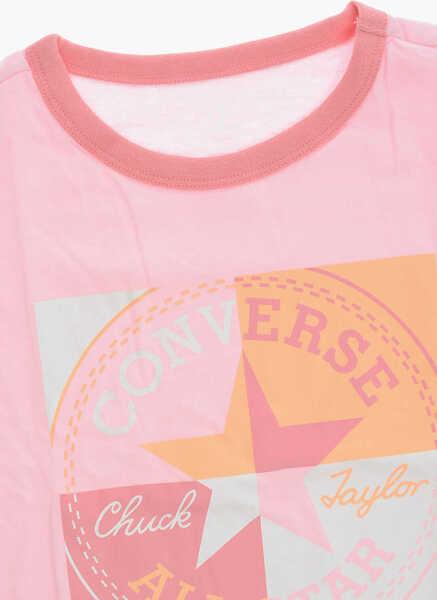 Tricouri Converse All Star Chuck Taylor Maxi Logo Front Crew-Neck T-Shirt Pink Baieti (BM 9743102) 2