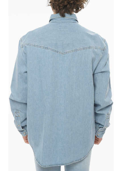 Camasi de blugi Diesel Library Snap Button Ocean Denim Shirt Light Blue Barbati (BM 9743144) 2