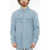 Diesel Library Snap Button Ocean Denim Shirt Light Blue
