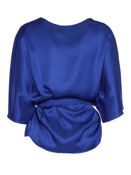 Bluze P.A.R.O.S.H. Belted blouse Blue Femei (BM 9743402) 2