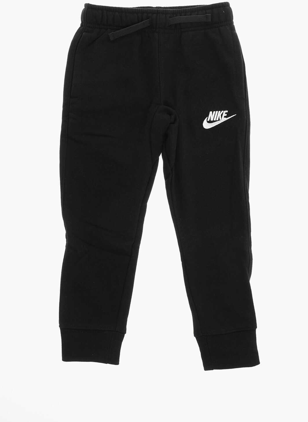 Nike Fleeced-Cotton 3 Pockets Joggers With Drawstring At The Wais Black