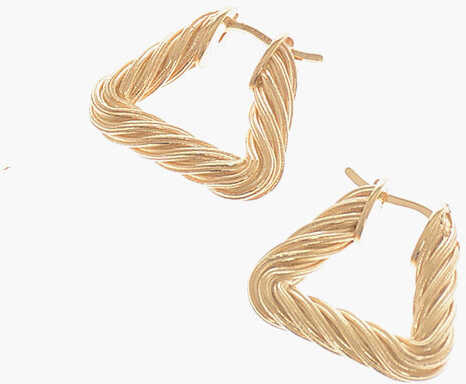 Bottega Veneta Gold-Plated 18K Silver Cord Triangular Earrings Gold image6