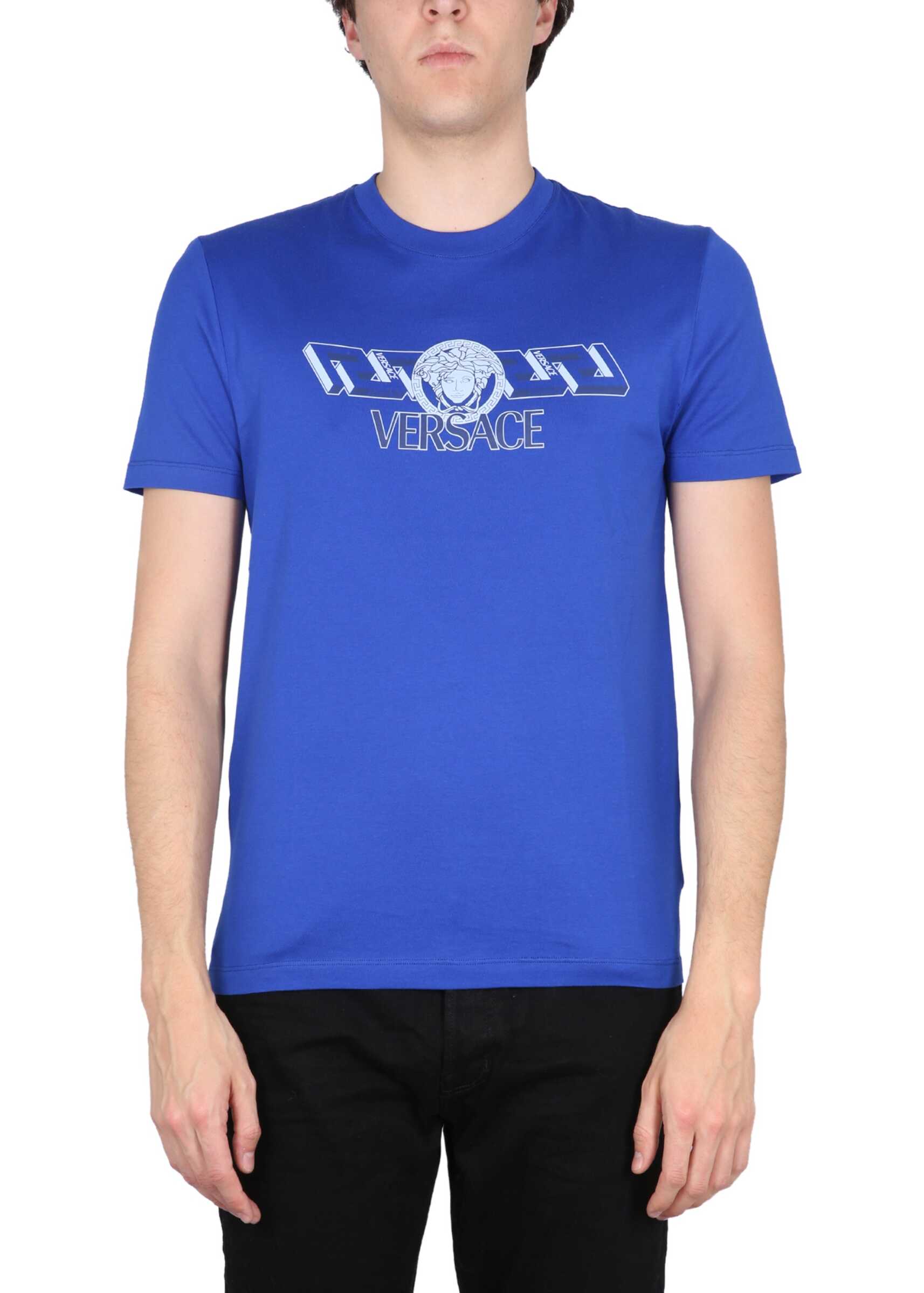 Versace T-Shirt With Logo BLUE