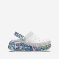 Slapi Crocs Classic Crush Butterfly Clog 208258 WHITE/MULTI Femei