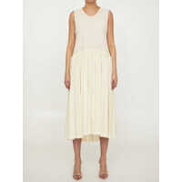 Rochii elegante Pleated Cotton Dress Femei