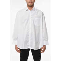 Camasi elegante Over-Sized Business Shirt With Chest Pocket And Embroidered Femei