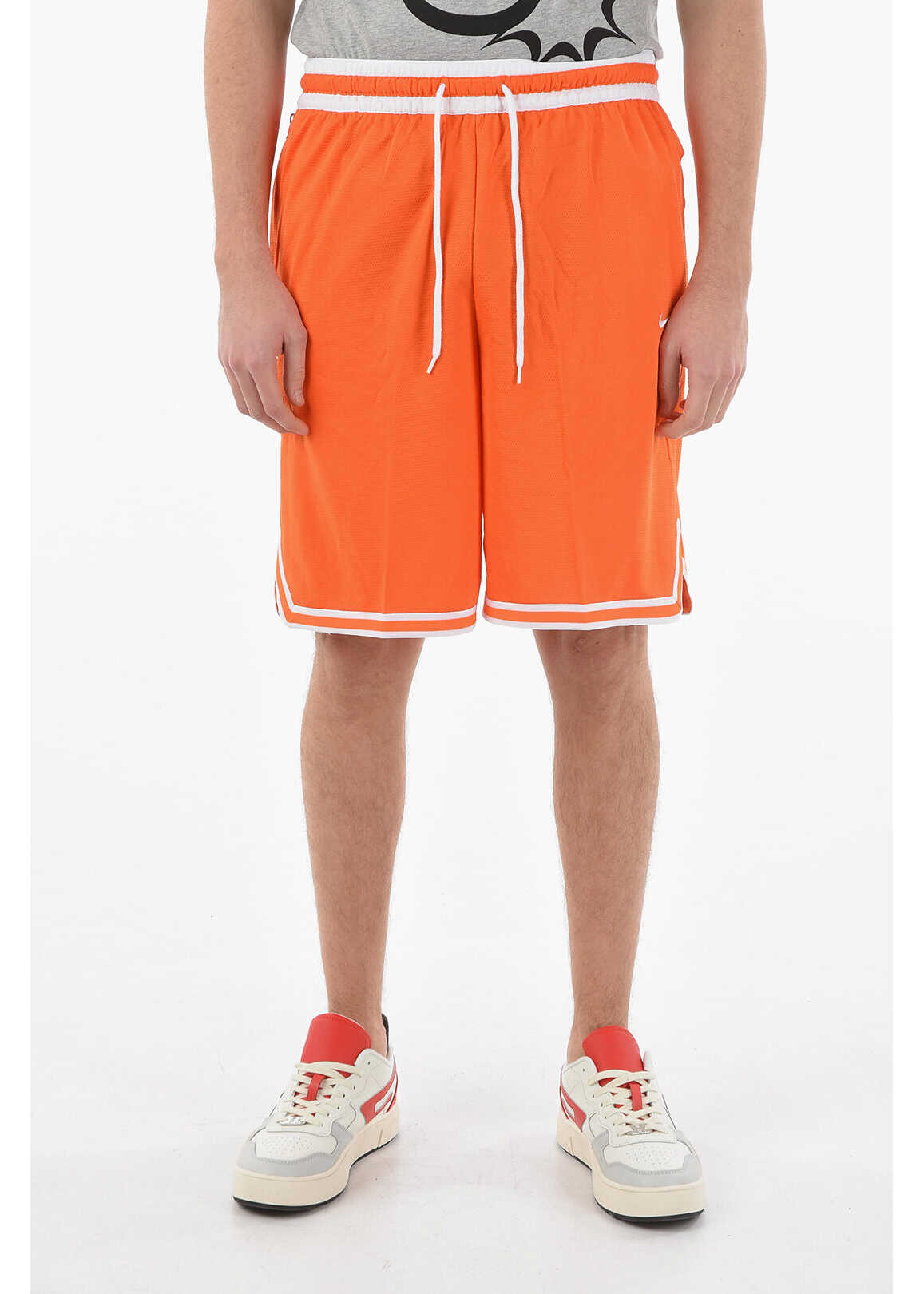 Nike Contrasting Bands Loose Fit Shorts Orange