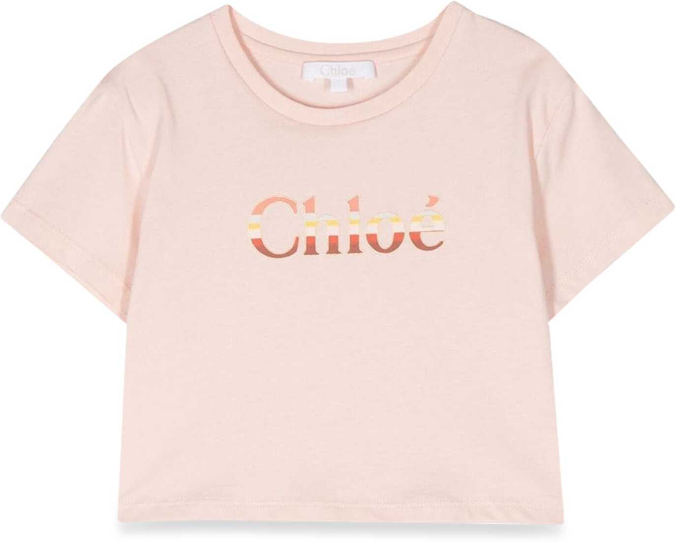 Poze Chloe Cropped Logo T-Shirt PINK