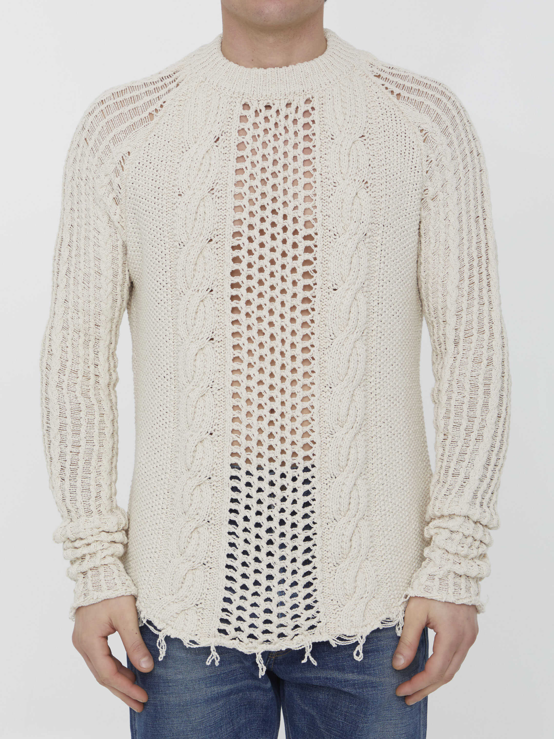 Balmain Unstructured Knitted Jumper White