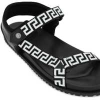 Sandale Versace pentru Barbati - Sandale Versace Greca Sandals BLACK WHITE RUTHENIUM ULT Barbati (BM 9753854) - B-mall.ro