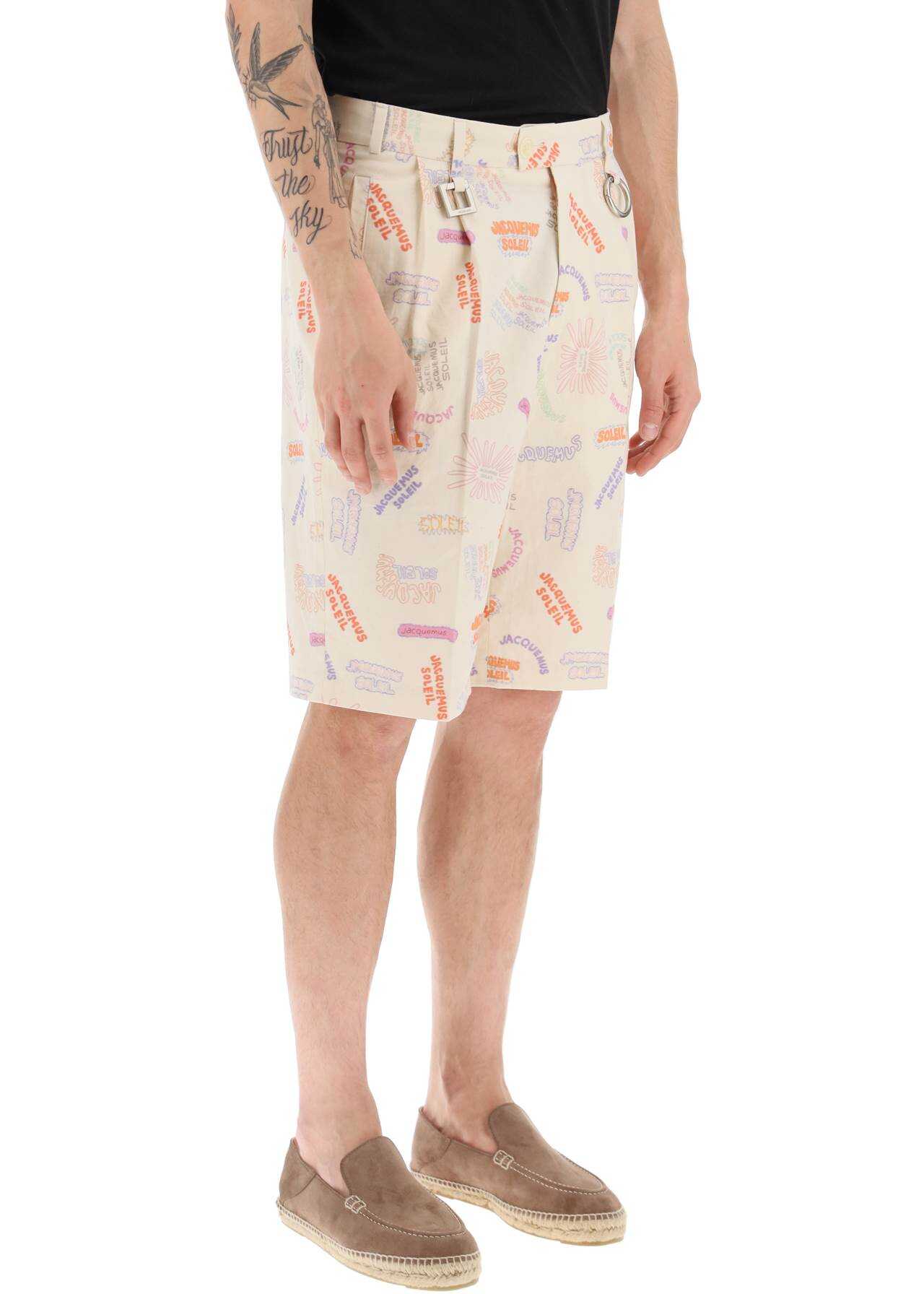 JACQUEMUS All-Over Logo Lettering Shorts PRINT MULTI TAGS