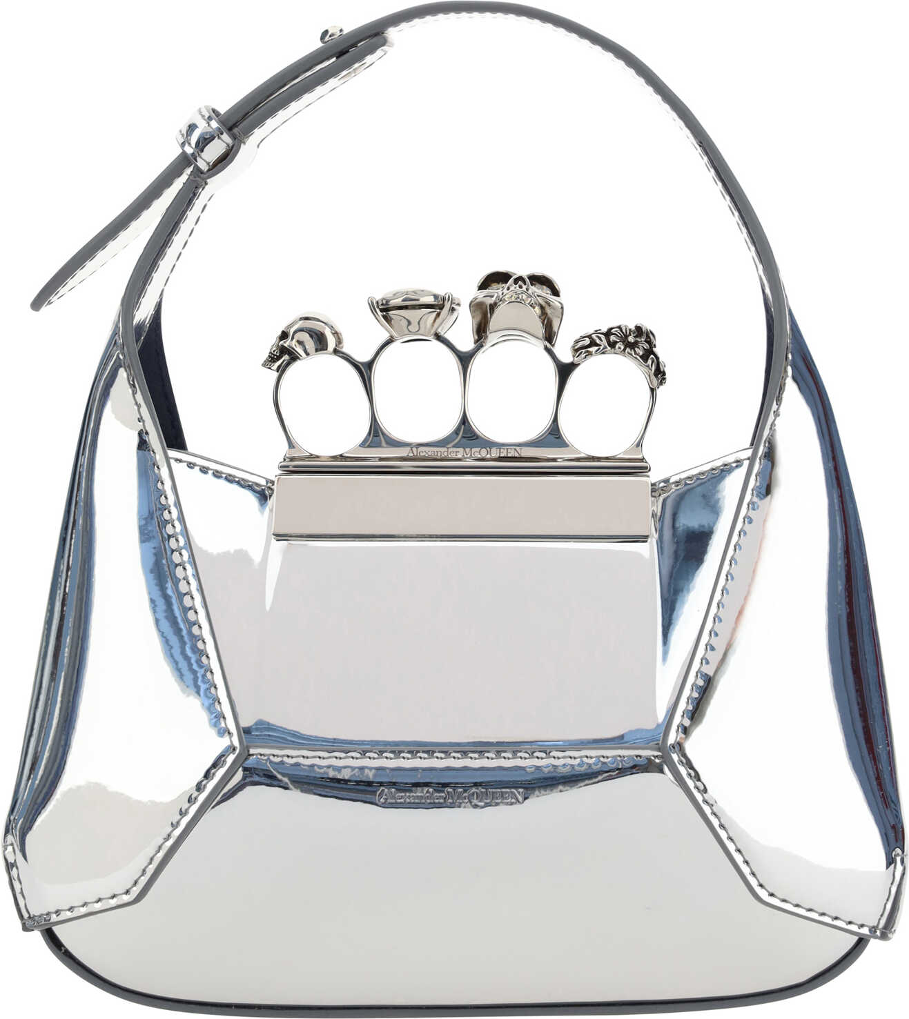 Alexander McQueen Mini Jewelled Handbag SILVER