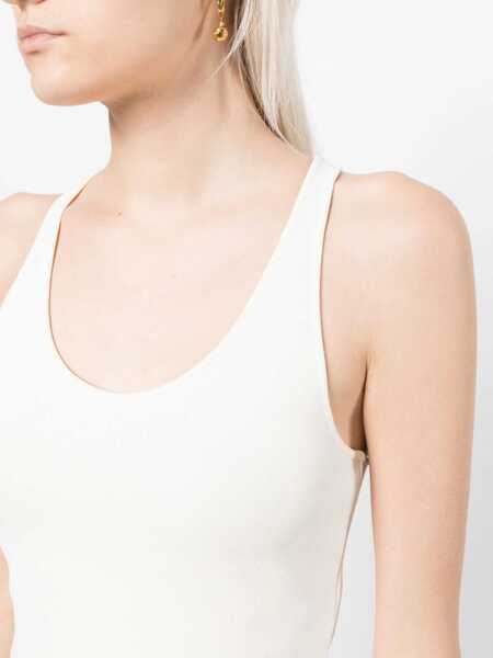 Body-uri Stella McCartney Compact Knit Bodysuit WHITE Femei (BM 9756860) 5