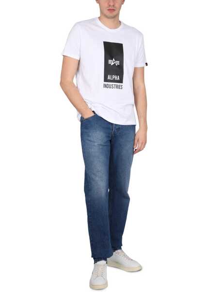Tricouri Alpha Industries Logo Print T-Shirt WHITE Barbati (BM 9757199) 2