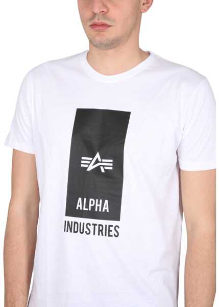Tricouri Alpha Industries Logo Print T-Shirt WHITE Barbati (BM 9757199) 4