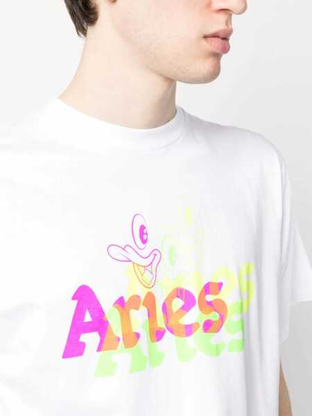 Tricouri Aries Trippy Aye Duck T-Shirt WHITE Barbati (BM 9759641) 5