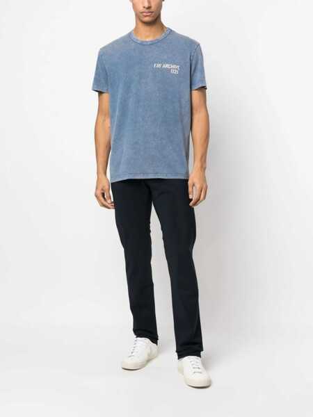 Tricouri Fay Crewneck T-Shirt BLUE Barbati (BM 9759716) 2