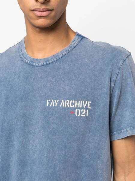 Tricouri Fay Crewneck T-Shirt BLUE Barbati (BM 9759716) 5