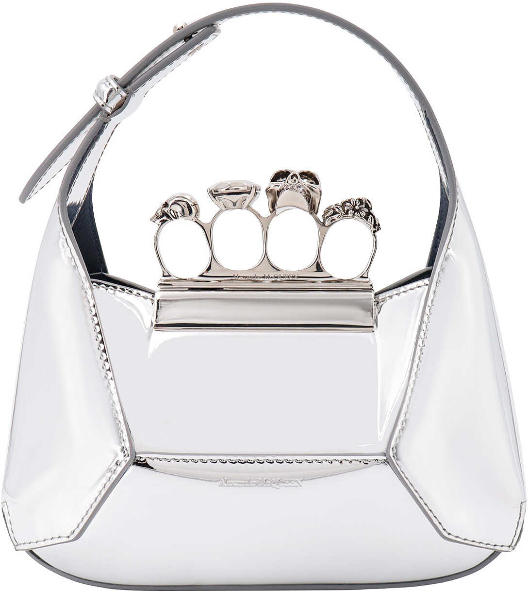 Alexander McQueen Jewelled Hobo Silver