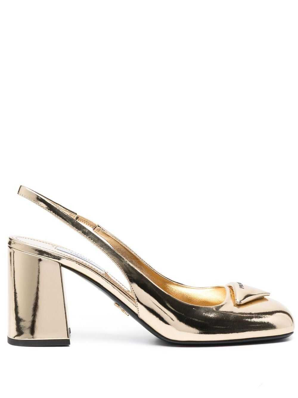 Pantofi Dama Prada With Heel Golden