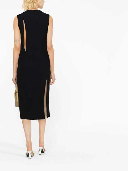 Rochii elegante Versace Sleeveless Midi Dress With Cutouts BLACK Femei (BM 9765983) 4